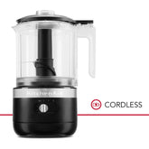 KITCHENAID CORDLESS FOOD CHOPPER 1.19L  5KFCB519 - MATT BLACK - Mabrook Hotel Supplies
